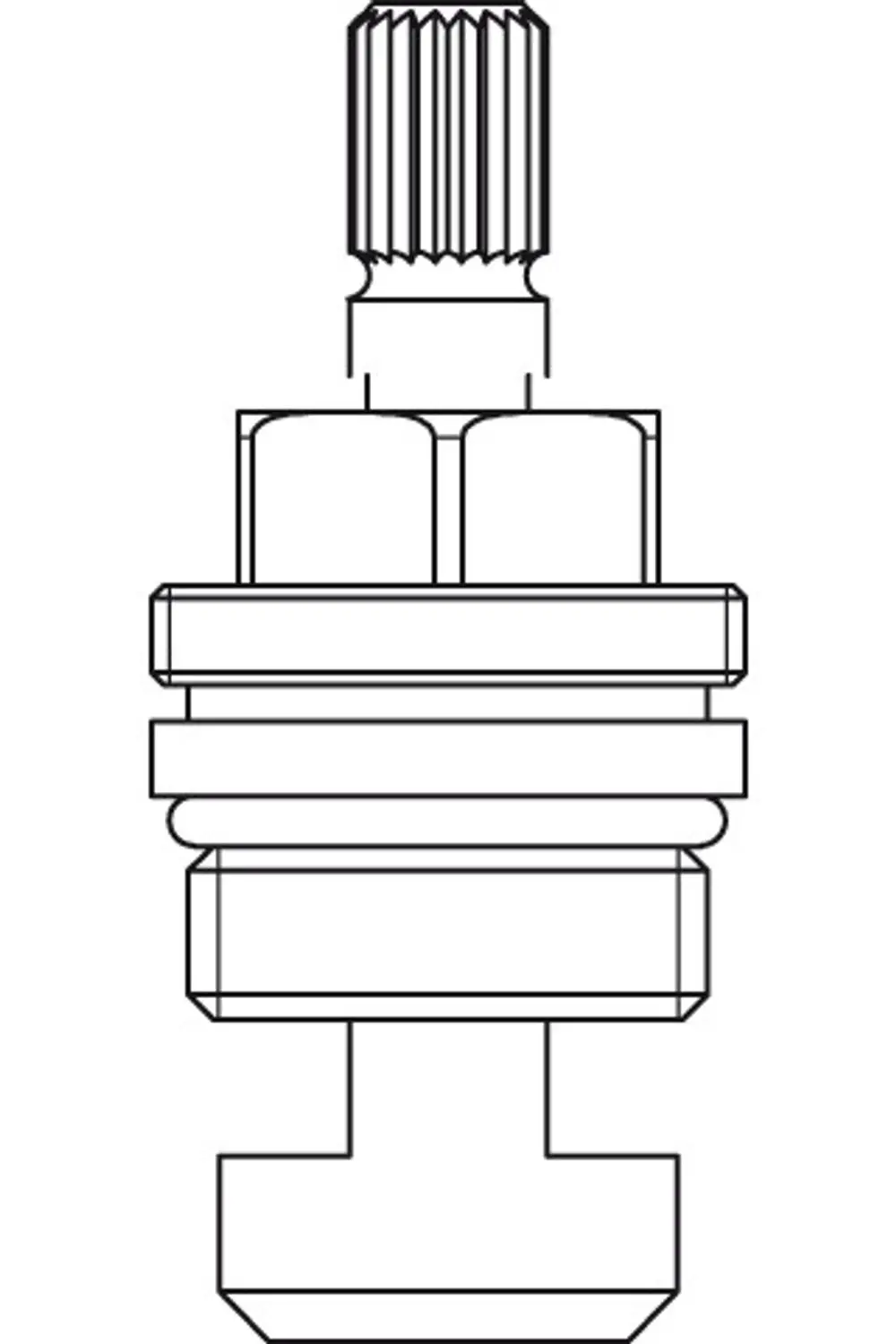 JADO Keramikoberteil in schematischer Darstelllung, geeignet für Ideal Standard Anwendungen, linksseitig schließend, mit gefrästem Anschluss.